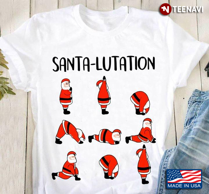 Santa Lutation Santa Claus Funny Yoga for Christmas