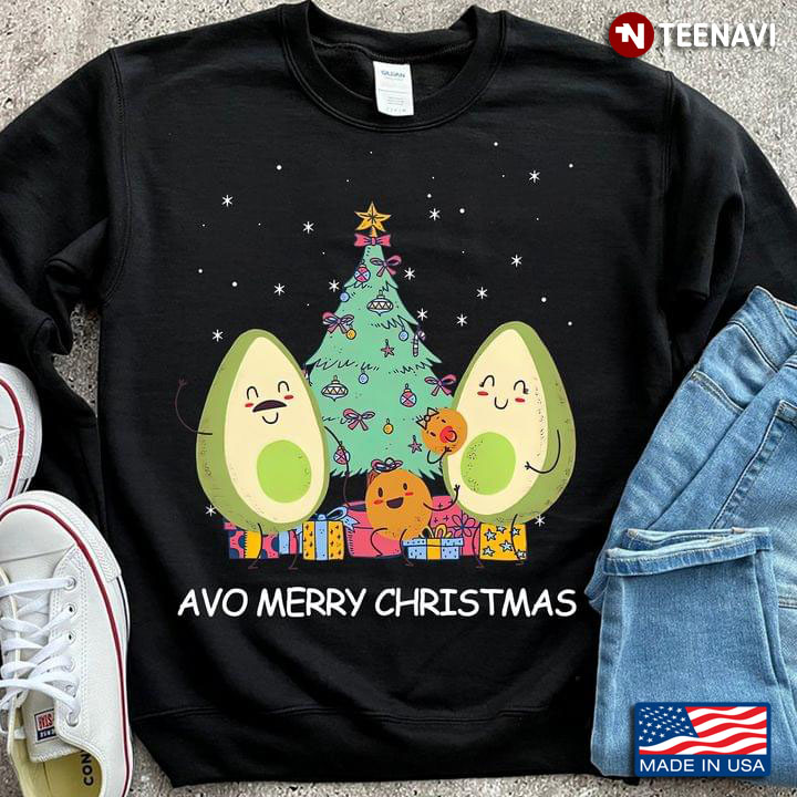 Avo Merry Christmas Funny Avocados And Xmas Tree