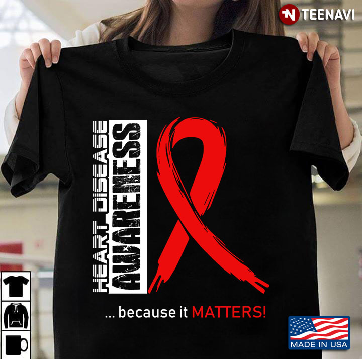 Heart Disease Awareness Because It Matters Red Ribbon