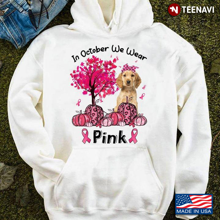 Cocker Spaniel In October We Wear Pink Breast Cancer Awareness Leopard
