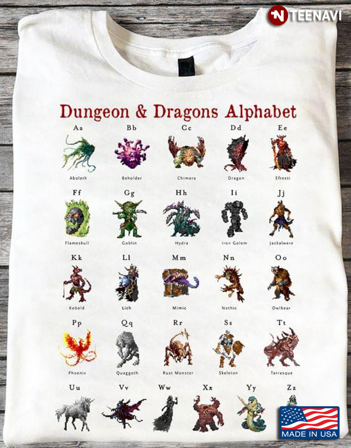 Dungeon And Dragons Alphabet for Game Lover