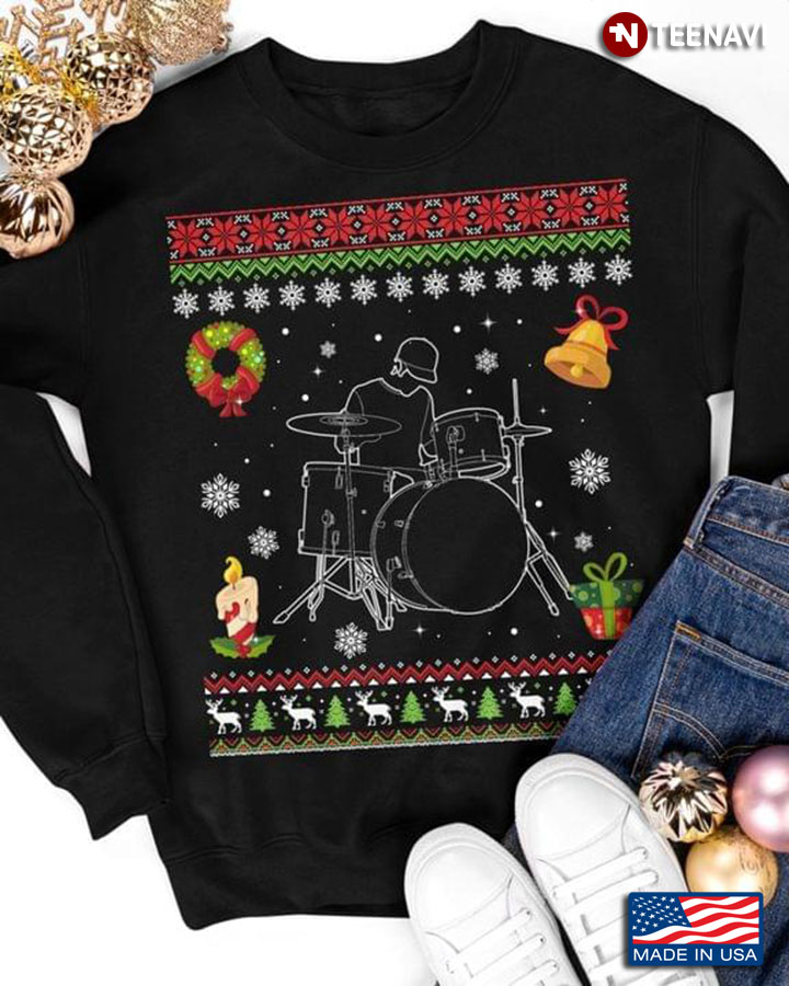 Drummer Ugly Christmas Gifts for Drums Lover