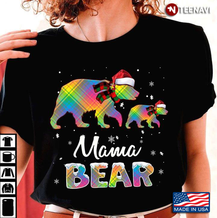 Mama Bear Bears With Santa Hats for Christmas