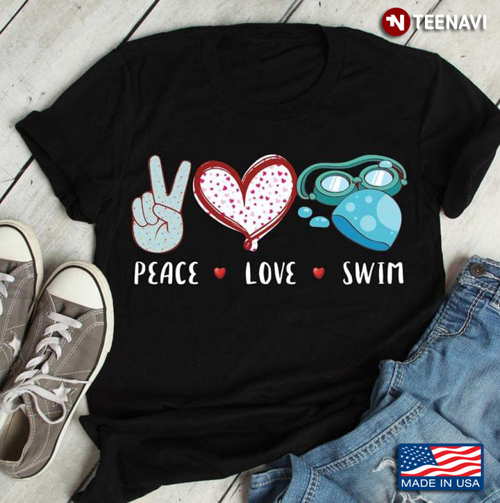 Peace Love Swim for Swimming Lover