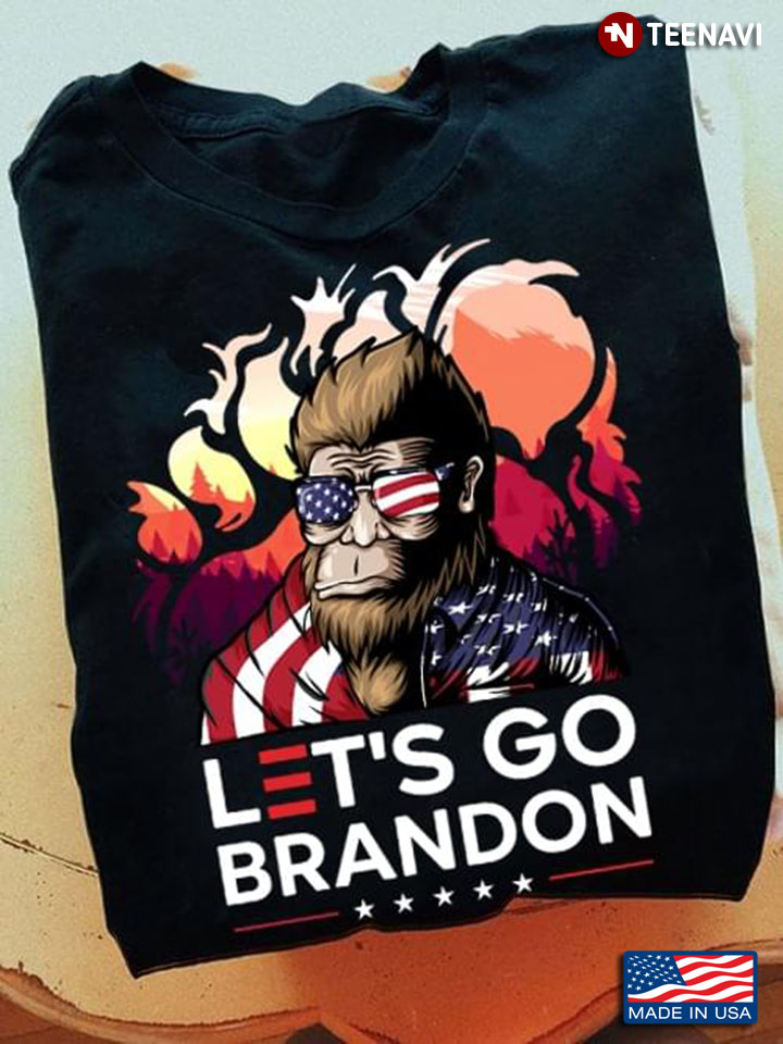 Let's Go Brandon Bigfoot American Flag Anti Biden