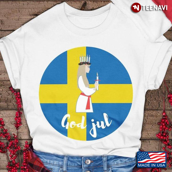God Jul The Flag Of Sweden for Christmas