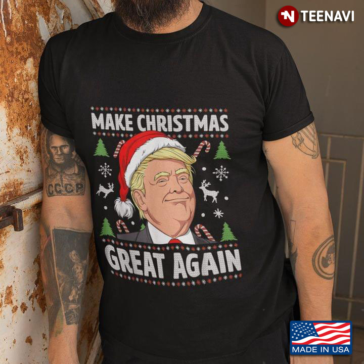 Donald Trump With Santa Hat Make Christmas Great Again Ugly Christmas