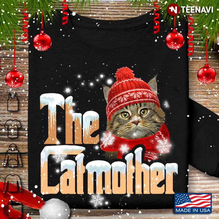 The Catmother Cat And Scarf And Wool Hat for Christmas