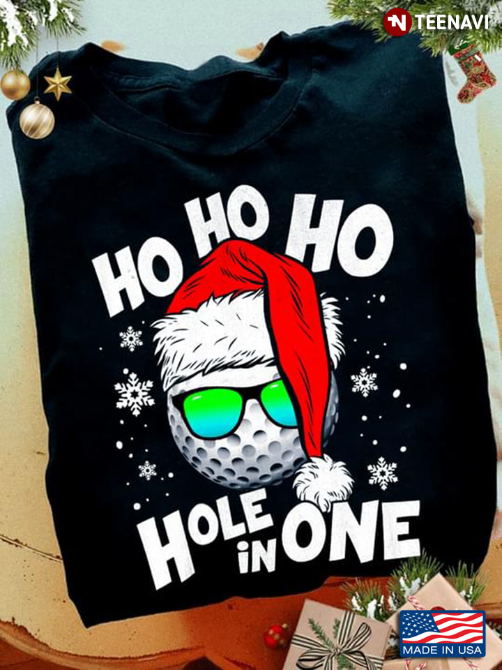 Golf Ball With Santa Hat Ho Ho Ho Hole In One for Christmas