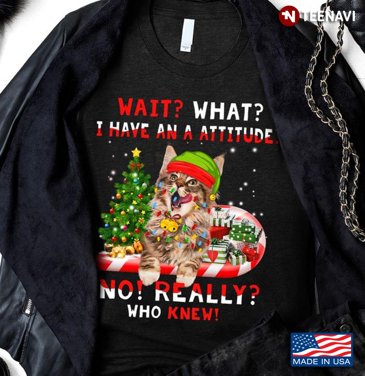 Cat Wait What I Have An A Attitude No Really Who Knew for Christmas