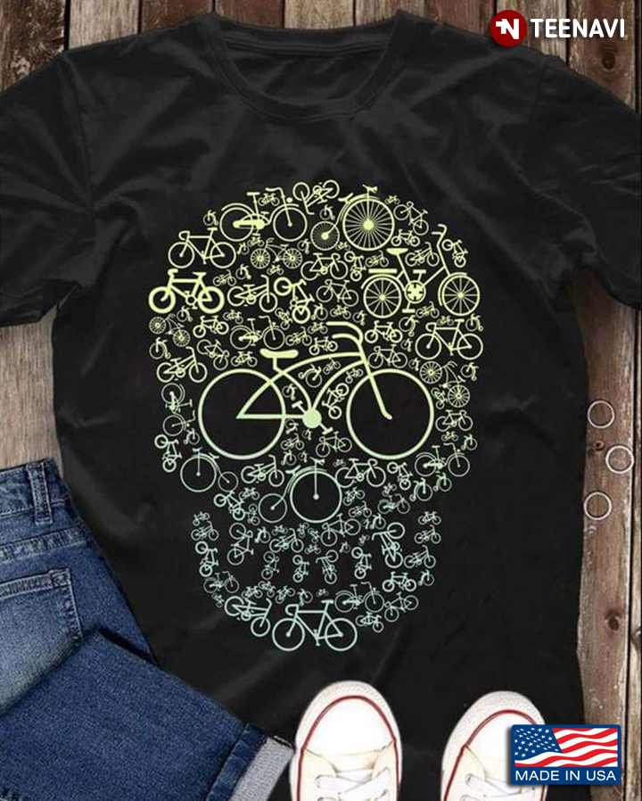 Skull Full Of Bicycles for Cycling Lover
