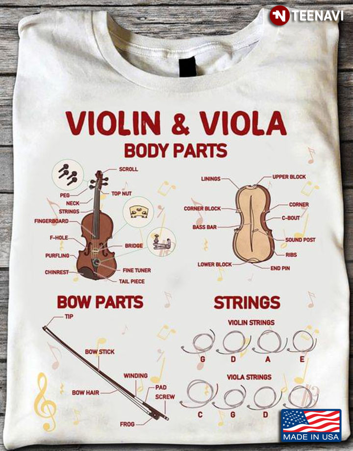 Violin & Viola Body Parts - Bow Parts Strings Music Lover