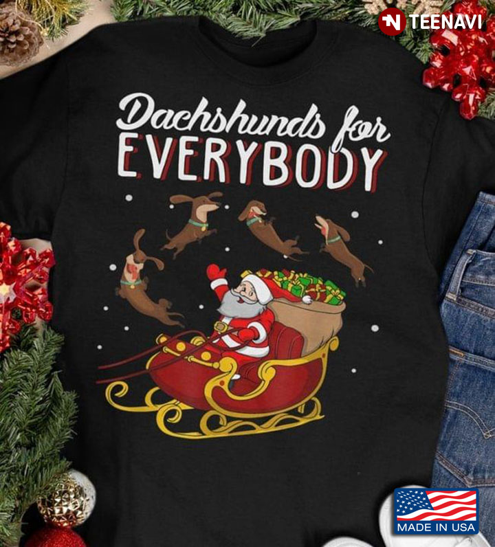 Dachshunds For Everybody Santa Claus Merry Christmas