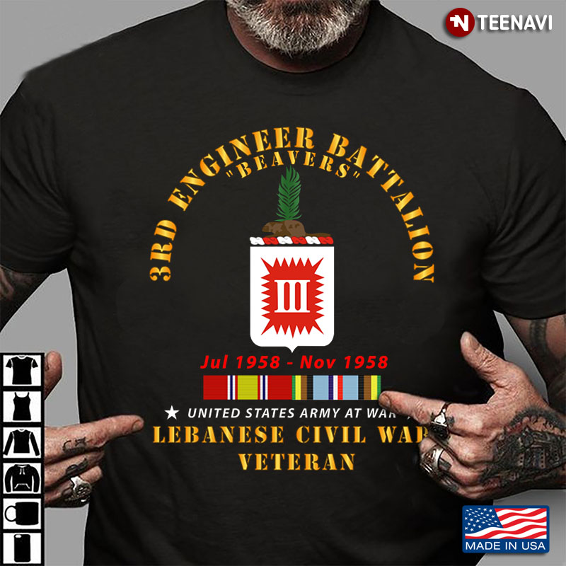 3rd Engineer Battalion Beavers U.S. Army Jul 1958 - Nov 1958 Lebanese Civil War Veteran