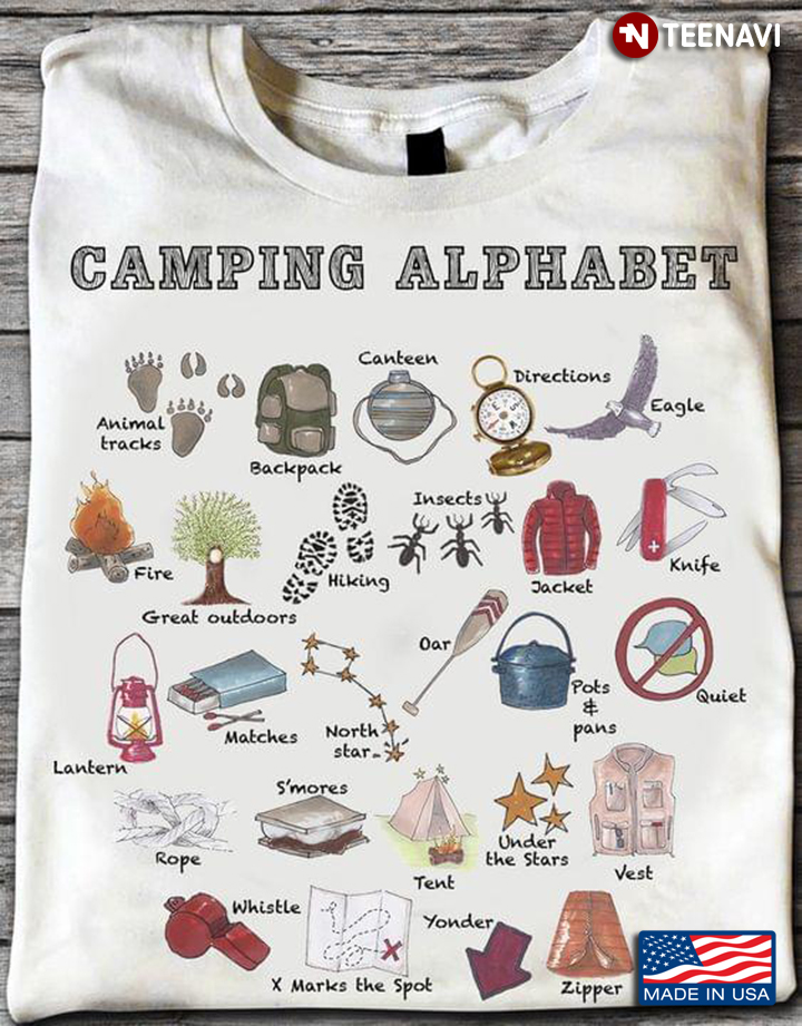 Camping Alphabet Animal Tracks Backpack Canteen