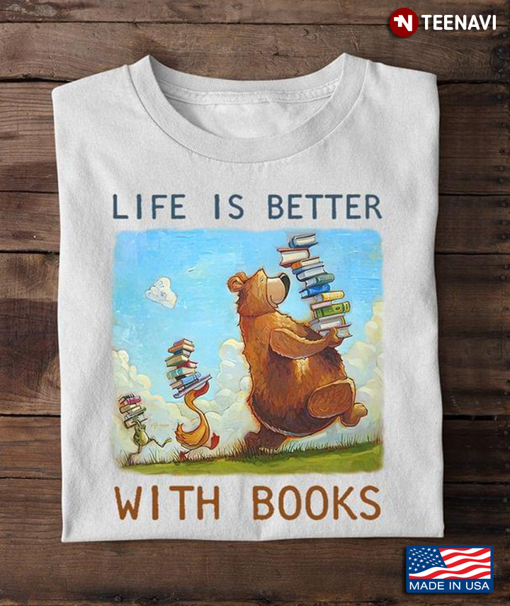 Life Is Better With Books Bear Duck And Frog
