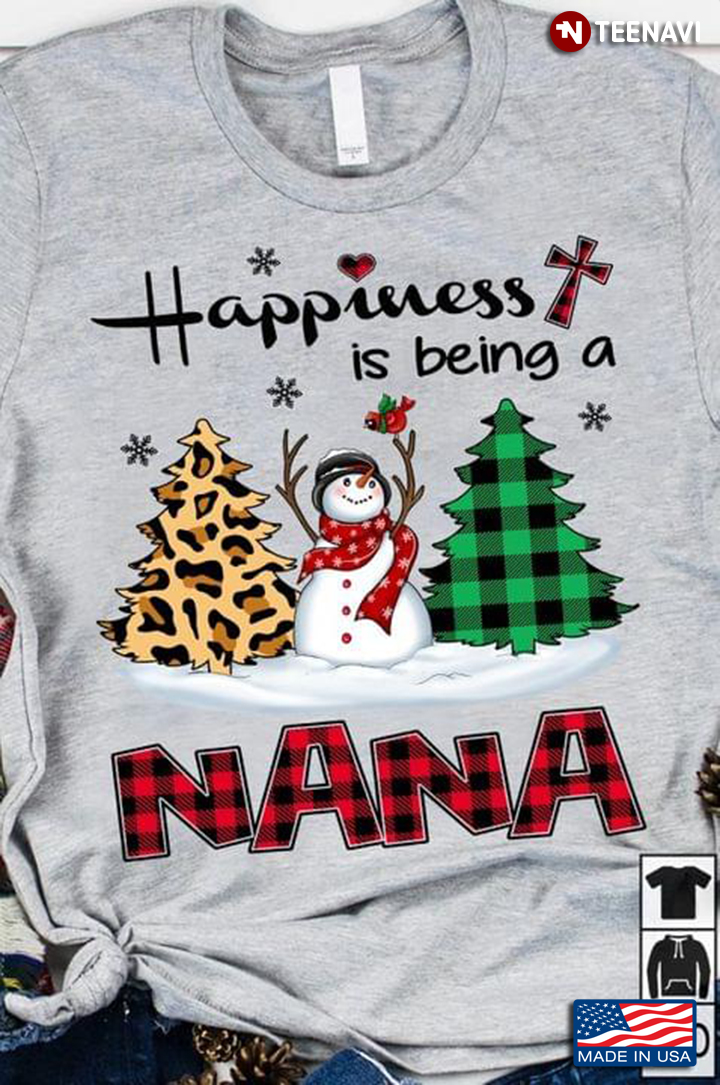Happiness Is Being A Nana Snowman Christmas Tree