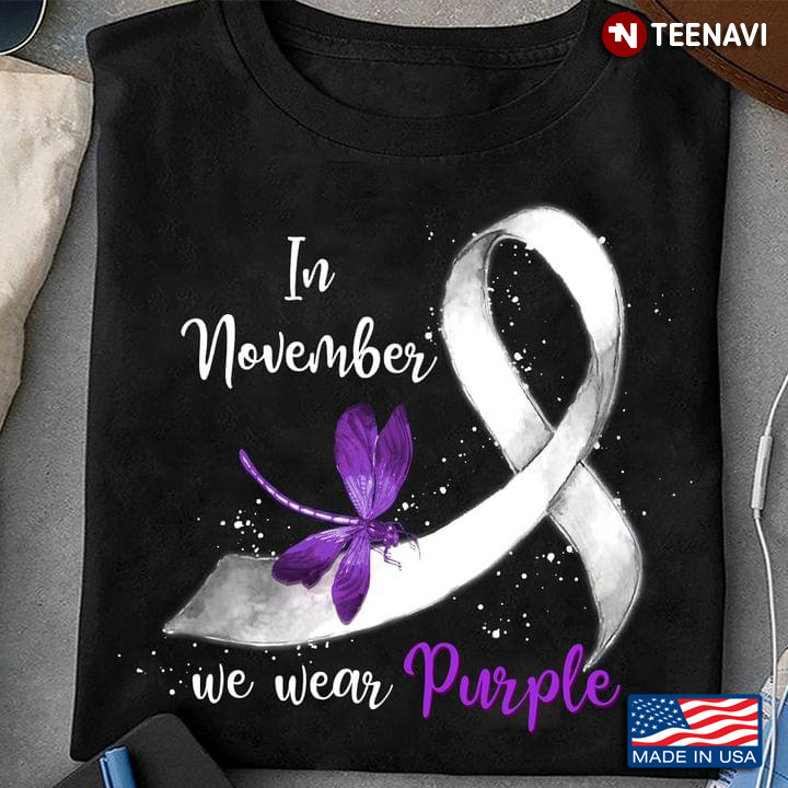 In November We Wear Purple Epilepsy Awareness Dragonfly