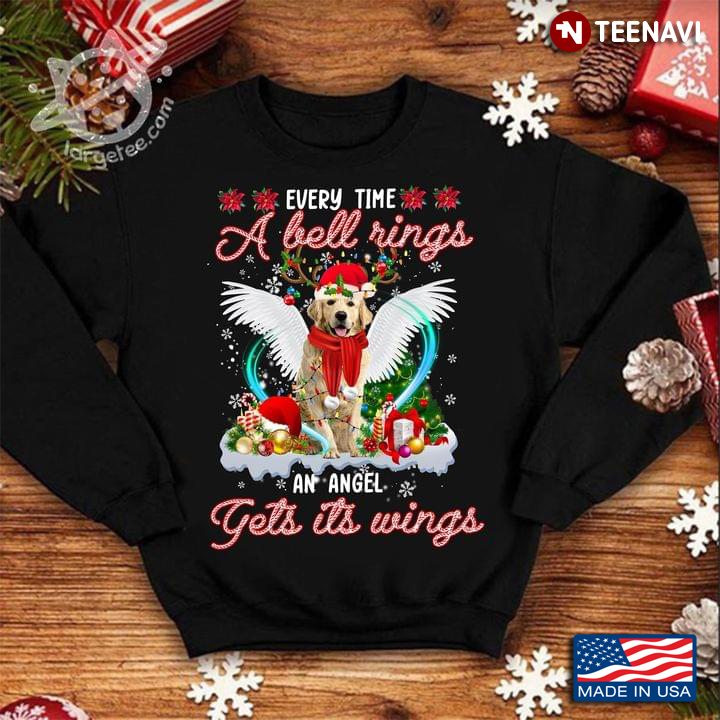 Golden Retriever Every Time A Bell Rings An Angel Gets Its Wings Christmas