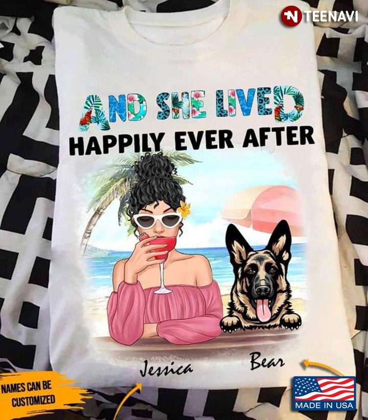 Personalized Custom Names And She Lived Happily Ever After Cool German Shepherd