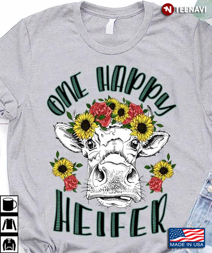 One Happy Heifer Cow Cute Gift For Girl Love Cattle
