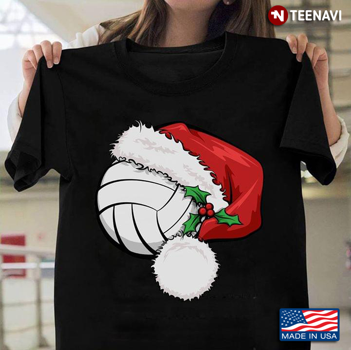 Volleyball Ball With Santa Hat