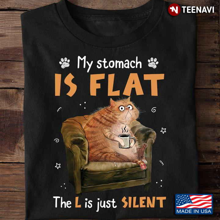 My Stomach Is Flat The L Is Just Silent – Funny Fat Chubby Cat