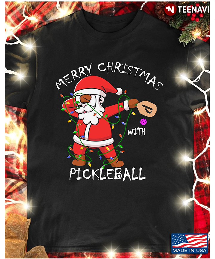 Santa Dabbing Merry Christmas With Pickleball