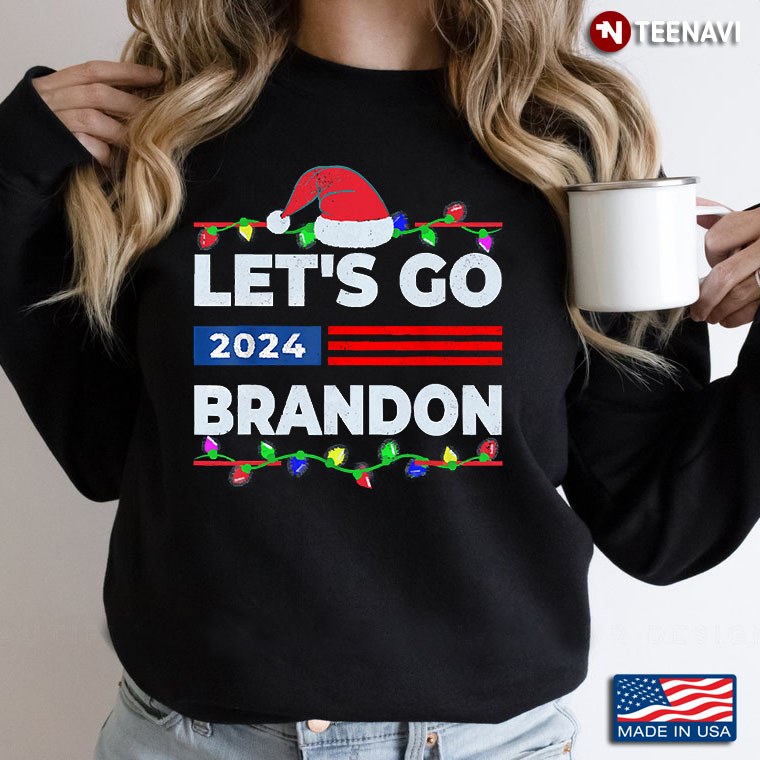 Let’s Go Brandon President Funny Santa Hat Patriotic 2024 Brandon Merry Christmas