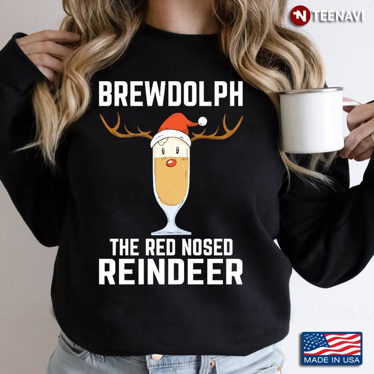 Reindeer Beer Rudolph Brewdolph Funny Christmas Gift Idea