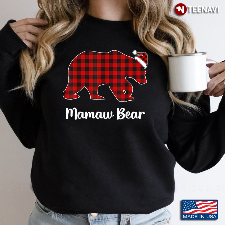 Mamaw Bear Red Plaid Mamaw Christmas Pajama