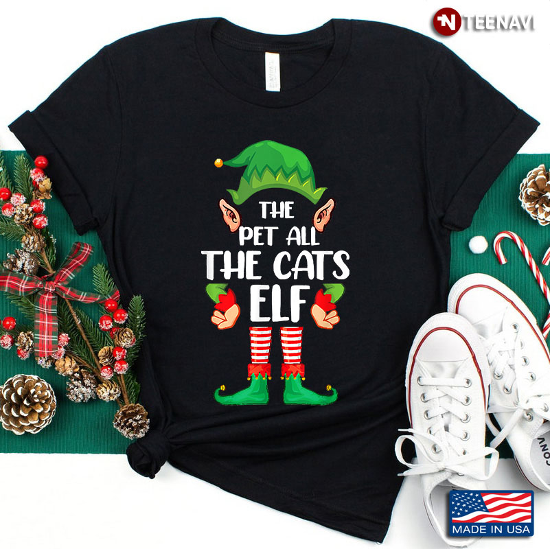 Pet All The Cats Elf Matching Family Group Christmas