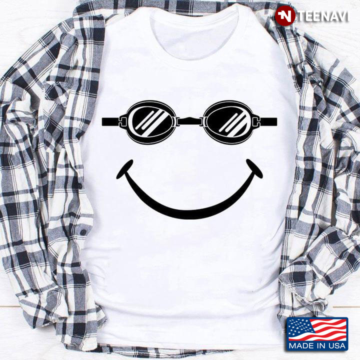 Smiley Face With Swim Goggles For Swimmer Swimming Swim Team