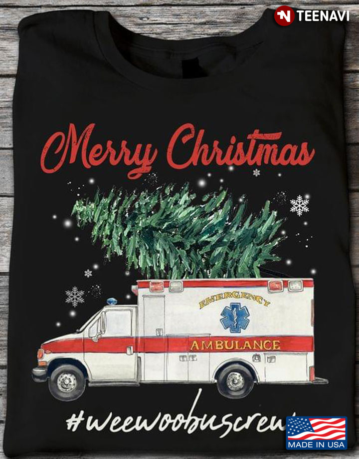 Emergency Ambulance Weewoo Bus Crew Merry Christmas