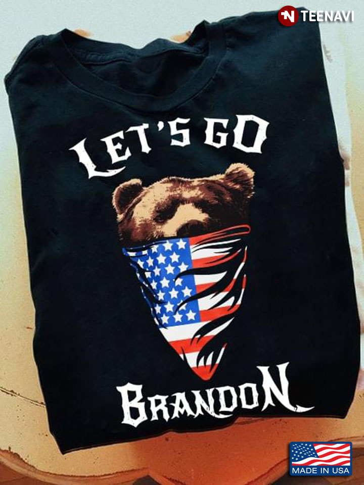Let’s Go Brandon Patriotic Cool Bear With American Flag Mask