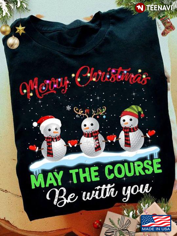Snowmans May The Course Be With You Funny Golf Lovers Christmas Gifts