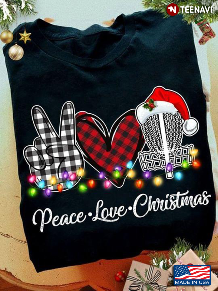 Funny Sport Peace Love Christmas Disc Golf Lover
