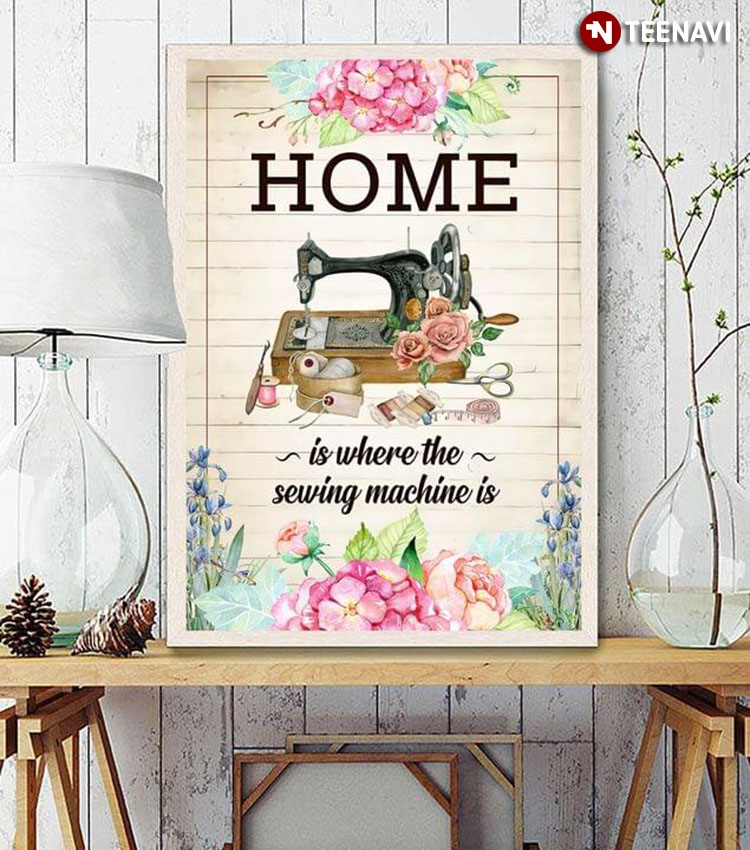 Floral Theme Sewing Machine & Sewing Tools Around Home Is Where The Sewing Machine Is