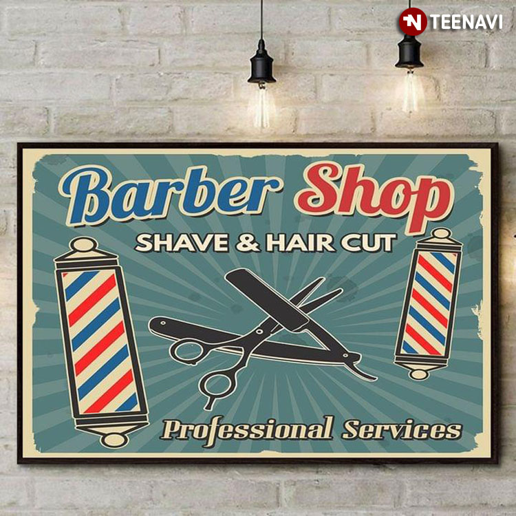 Vintage Barber Shop Shave & Hair Cut Professional Services