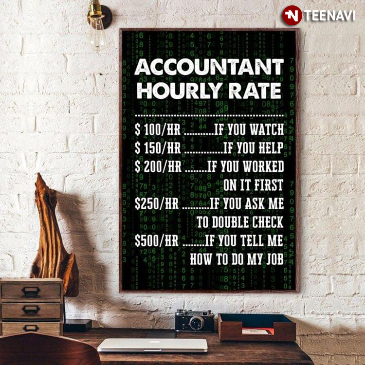 Vintage Number Theme Accountant Hourly Rate