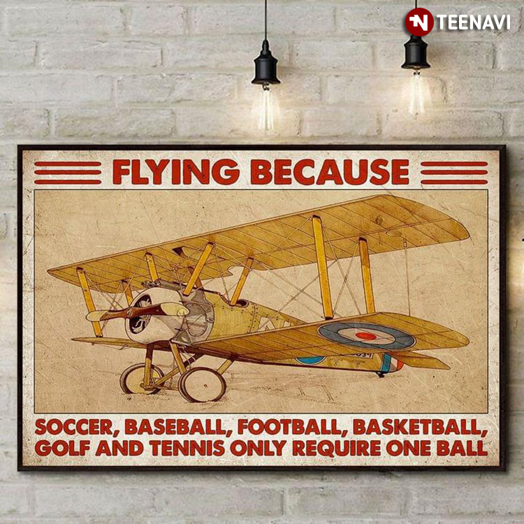 Vintage Aircraft Flying Because Soccer, Baseball, Football, Basketball, Golf And Tennis Only Require One Ball