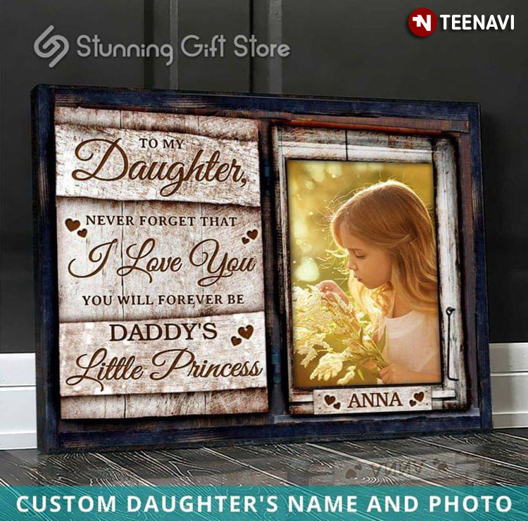 Personalized Daughter's Name And Photo To My Daughter Never Forget That I Love You You Will Forever Be Daddy's Little Princess