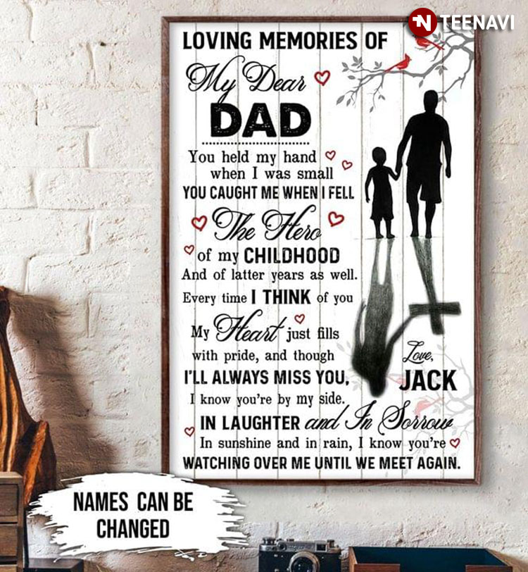Personalized Name Loving Memories Of My Dear Dad You Held My Hand When I Was Small You Caught Me When I Fell