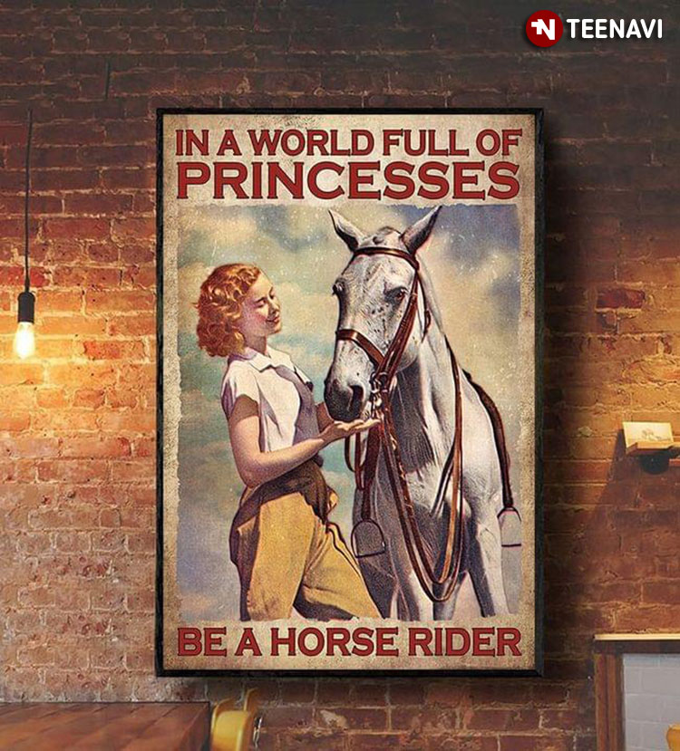 Vintage Smiling Girl & Her White Horse In A World Full Of Princesses Be A Horse Rider