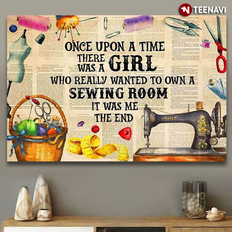 Colorful Sewing Tools Book Page Theme Once Upon A Time There Was A Girl Who Really Wanted To Own A Sewing Room