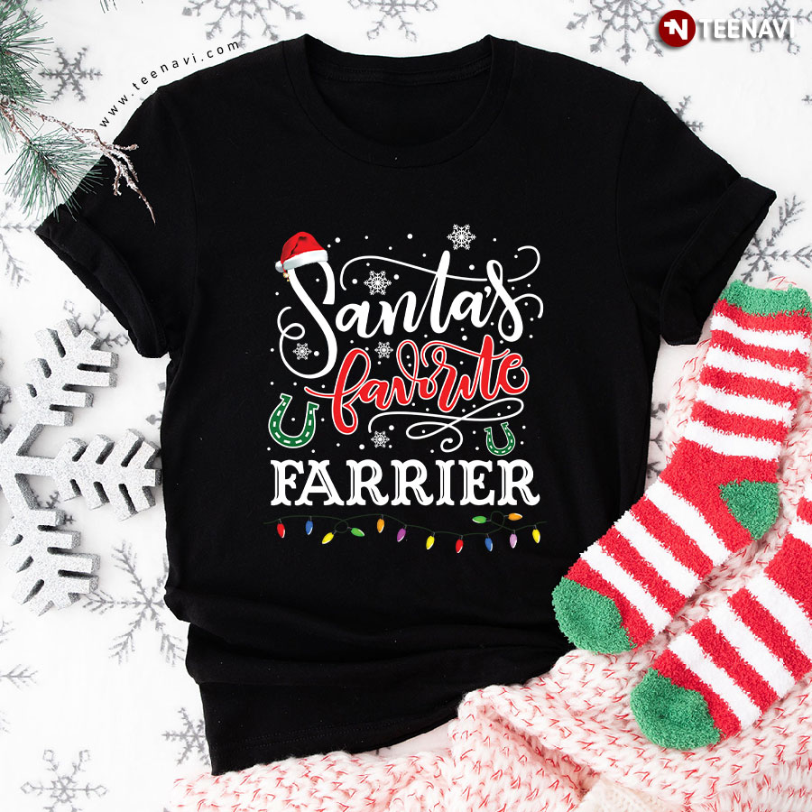 Christmas Santa’s Favorite Farrier Cool Style for Farrier T-Shirt - Unisex Tee