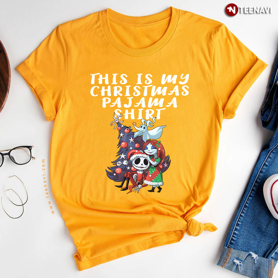 This Is My Christmas Pajama Shirt Jack Skellington And Sally The Nightmare Before Christmas T-Shirt