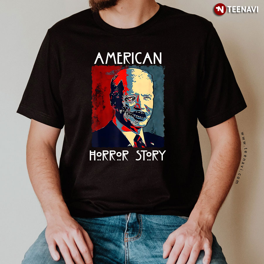Funny Anti Biden Horror American Horror Story Funny Halloween T-Shirt