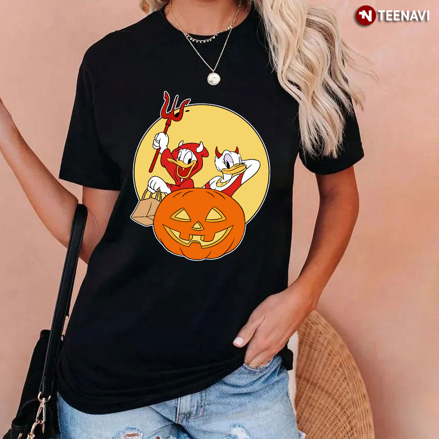Disney Donald and Daisy Halloween Pumpkin T-Shirt