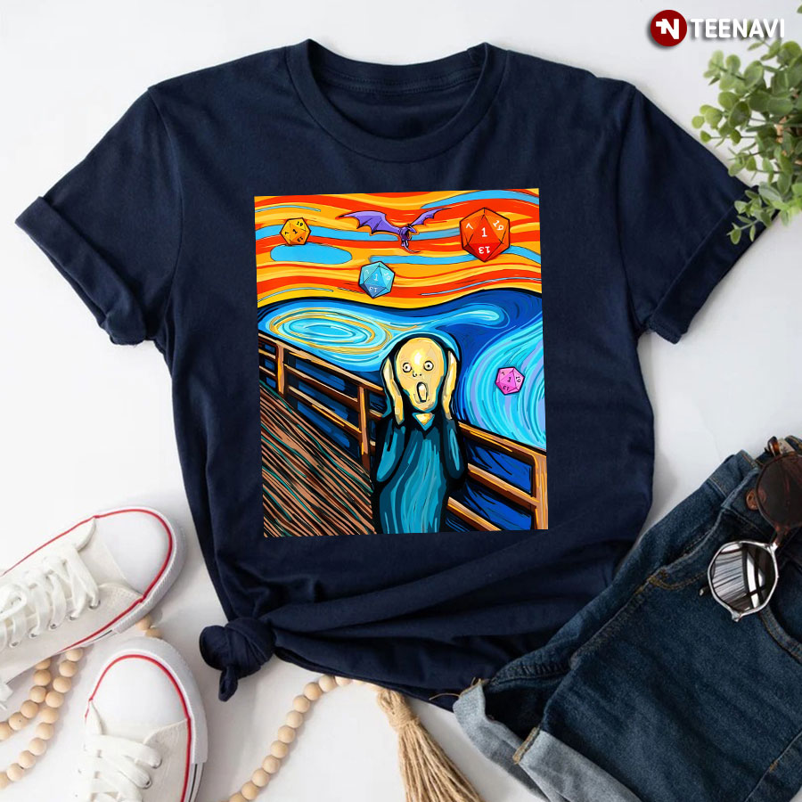 The Scream Norwegian Expressionist Painting By Artist Edvard Munch In 1893 Dice Rolling Lover T-Shirt